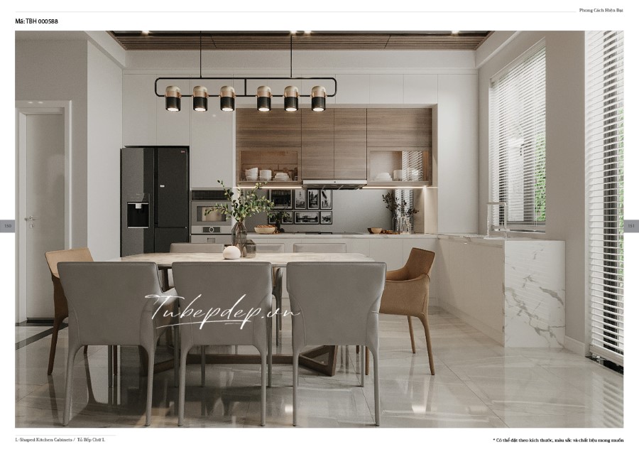 Thiết kế phòng bếp nhà phố hiện đại
